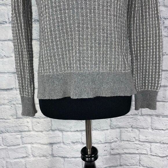 a.n.a. Long sleeve sweater w/stripe stitching, grey/white sz XS - Picture 2 of 11
